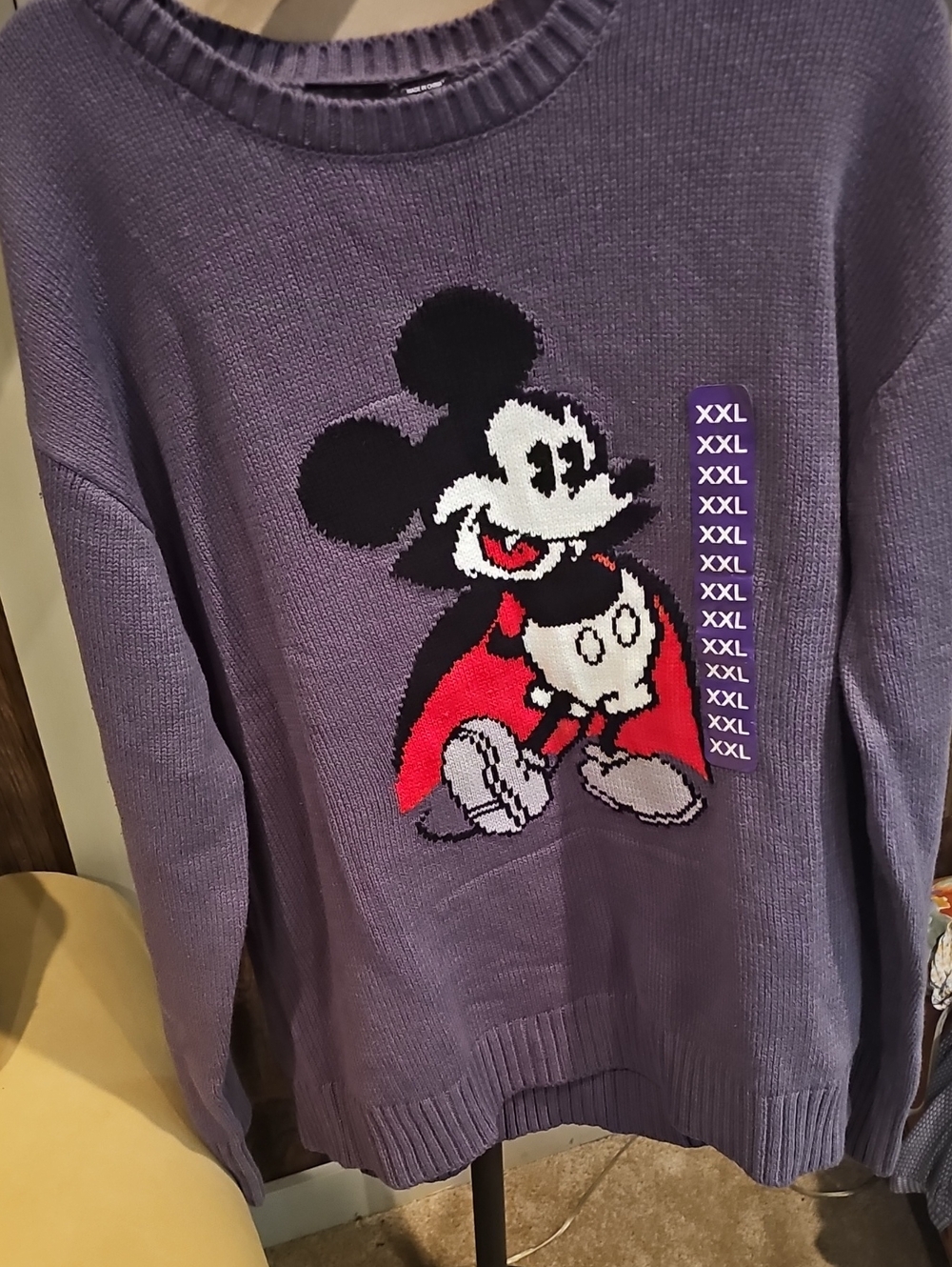 Gray Mickey Mouse Graphic Sweater